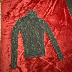 H&M Sparkly Black Turtleneck Top